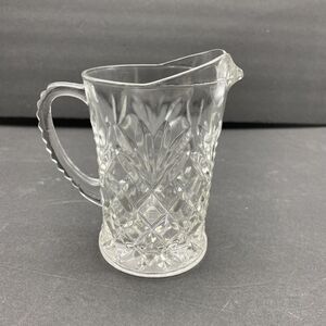 VTG Anchor Hocking‎ Creamer Small Pitcher Pineapple Pattern Prescut Clear Glass